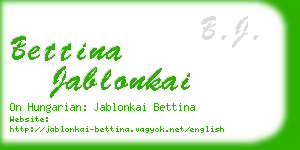 bettina jablonkai business card